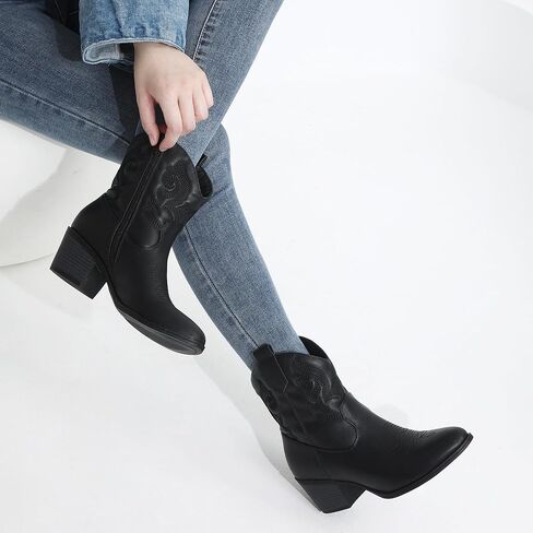 أحذية TYNDALL النسائية للكاحل ملابس غربية أنيقة أحذية رعاة البقر للنساء in Kuwait