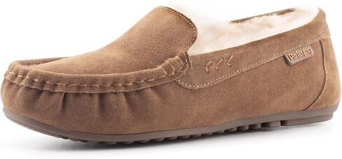 Women's Sheepskin Moccasin Slippers Cow Suede Memory Foam Driving Style Loafers in Saudi Arabia