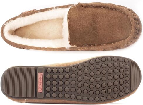 Women's Sheepskin Moccasin Slippers Cow Suede Memory Foam Driving Style Loafers in Saudi Arabia