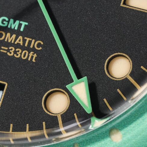 watchdives GMT Watches for Men, WD6542 Men Watch NH34 Automatic Wristwatch 38mm Bubble Domed Sapphire Crystal Watches 100M Waterproof in Kuwait