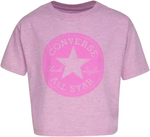Converse Girl's Chuck Patch Crossover T-Shirt (Big Kids) Peony Pink Heather LG (12-14 Big Kid) in Saudi Arabia