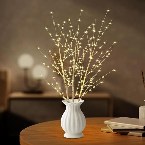 33in Lighted Birch Tree with 180 LED Lights, Twinkling Light Up Tree with Timer, DIY Flexible Lighted Branches for Home Décor, Bedroom, Wedding, Party in Saudi Arabia