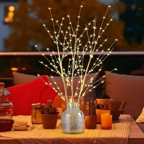 33in Lighted Birch Tree with 180 LED Lights, Twinkling Light Up Tree with Timer, DIY Flexible Lighted Branches for Home Décor, Bedroom, Wedding, Party in Saudi Arabia