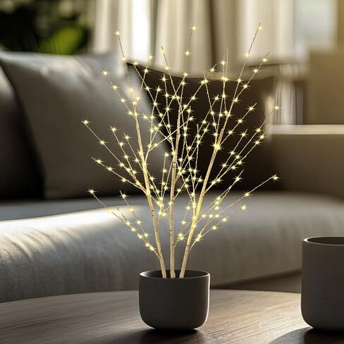 33in Lighted Birch Tree with 180 LED Lights, Twinkling Light Up Tree with Timer, DIY Flexible Lighted Branches for Home Décor, Bedroom, Wedding, Party in Saudi Arabia