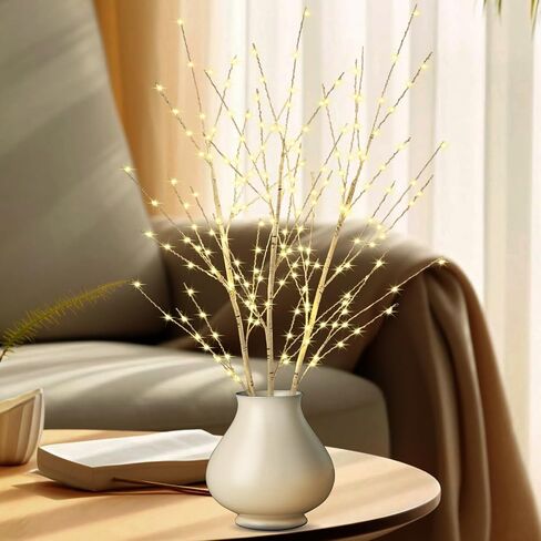 33in Lighted Birch Tree with 180 LED Lights, Twinkling Light Up Tree with Timer, DIY Flexible Lighted Branches for Home Décor, Bedroom, Wedding, Party in Saudi Arabia