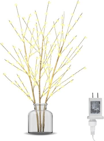 33in Lighted Birch Tree with 180 LED Lights, Twinkling Light Up Tree with Timer, DIY Flexible Lighted Branches for Home Décor, Bedroom, Wedding, Party in Saudi Arabia
