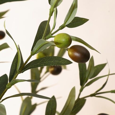 GAOMON Artificial Olive Tree 6FT(72in) Tall Faux Olive Trees with Silk Leaves for Home Office Living Room Decor Indoor Fake Olive Tree with Curved Wood Trunk and Lifelike Fruits 1 Pack in Saudi Arabia