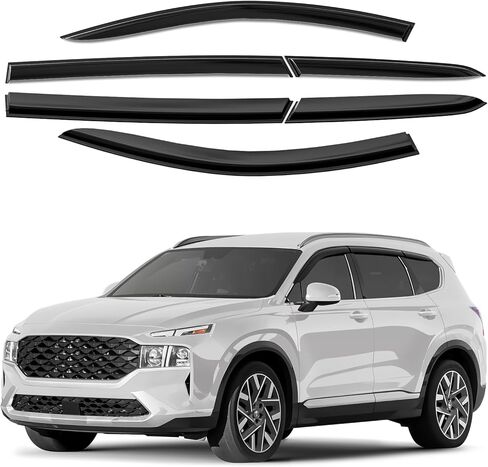 Co Smoke Tinted Tape-On Side Window Vent Visor Deflectors Rain Guards Compatible with Hyundai Santa Cruz 2022-2024 - 4pcs. GW0378 in Kuwait