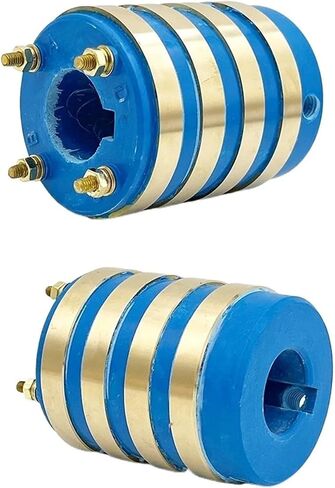1 Pcs 4-Way Rotating Conductive Slip Ring Copper Ring Current Collector with Carbon Brush(25x60x75-4) in Saudi Arabia