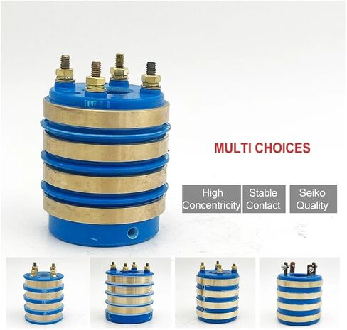 1 Pcs 4-Way Rotating Conductive Slip Ring Copper Ring Current Collector with Carbon Brush(25x60x75-4) in Saudi Arabia