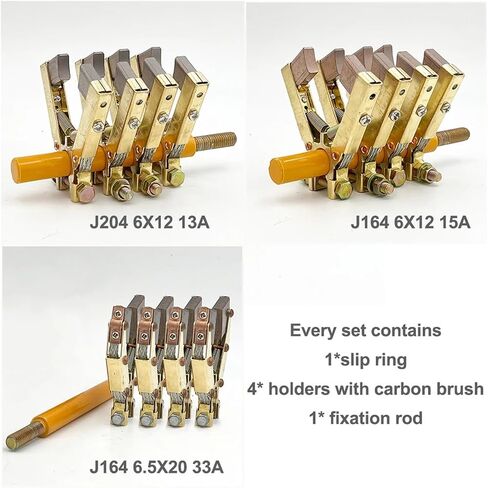 1 Pcs 4-Way Rotating Conductive Slip Ring Copper Ring Current Collector with Carbon Brush(25x60x75-4) in Saudi Arabia
