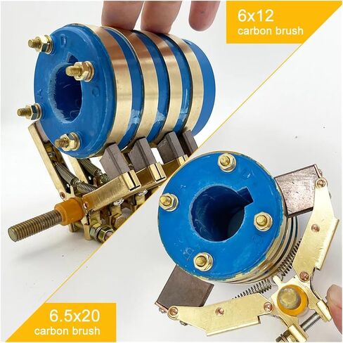 1 Pcs 4-Way Rotating Conductive Slip Ring Copper Ring Current Collector with Carbon Brush(25x60x75-4) in Saudi Arabia