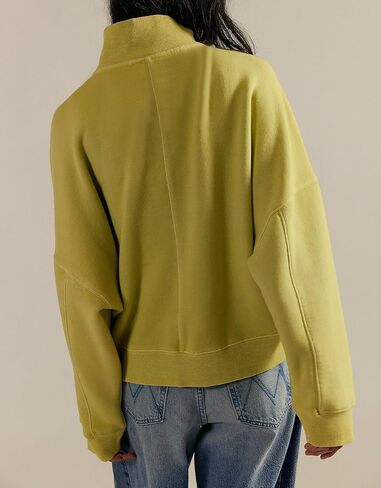 Mock Neck Sweatshirts for Women Oversized Button Fleece Henley Pullover Tops 2025 Casual Long Sleeve Trendy Clothes in Saudi Arabia