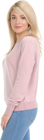 YURO-K Women's Premium Long Sleeve Crew Neck Vintage Raglan Sweatshirt Pullover X-Small - X-Large in Saudi Arabia