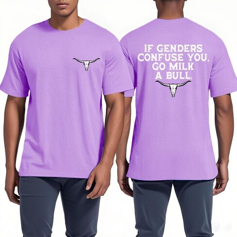 If Genders Confuse You Go Milk A Bull Shirt Funny Milk A Bull Shirt in Saudi Arabia