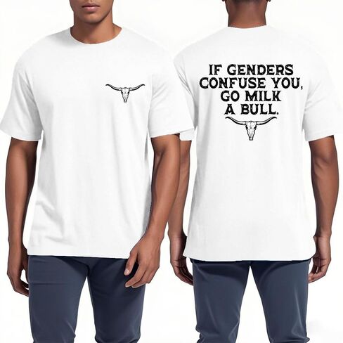 If Genders Confuse You Go Milk A Bull Shirt Funny Milk A Bull Shirt in Saudi Arabia