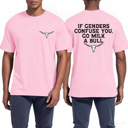 If Genders Confuse You Go Milk A Bull Shirt Funny Milk A Bull Shirt in Saudi Arabia