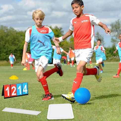 Huaerle 19 Pcs Sports Kickball Set Includes 2 Playground Ball with Air Pump 5 Rubber Throw Down Bases 10 Foul Line Cones and a Flip Scoreboard for Boys Girls Adults Playground School Backyard in Kuwait