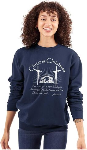 سويت شيرت Brisco Brands Christ is Christmas Christian للرجال والنساء in Saudi Arabia