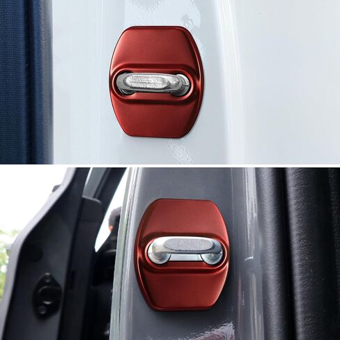 TOMALL 4Pcs Car Door Lock Latches Covers Compatible with Hyundai Sonata Elantra Santa Fe Palisade Tucson Veloster N Genesis Kona/Kona EV Azera Ioniq Stainless Steel Exterior Accessories (Black) in Saudi Arabia