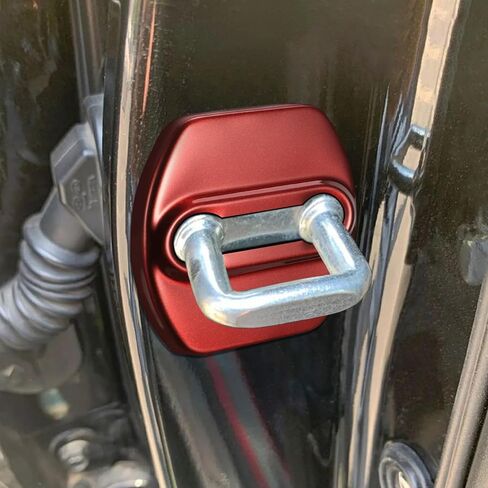 TOMALL 4Pcs Car Door Lock Latches Covers Compatible with Hyundai Sonata Elantra Santa Fe Palisade Tucson Veloster N Genesis Kona/Kona EV Azera Ioniq Stainless Steel Exterior Accessories (Black) in Saudi Arabia