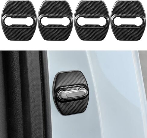 TOMALL 4Pcs Car Door Lock Latches Covers Compatible with Hyundai Sonata Elantra Santa Fe Palisade Tucson Veloster N Genesis Kona/Kona EV Azera Ioniq Stainless Steel Exterior Accessories (Black) in Saudi Arabia