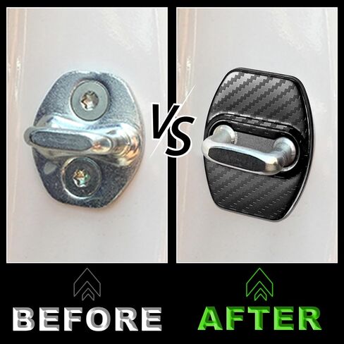 TOMALL 4Pcs Car Door Lock Latches Covers Compatible with Hyundai Sonata Elantra Santa Fe Palisade Tucson Veloster N Genesis Kona/Kona EV Azera Ioniq Stainless Steel Exterior Accessories (Black) in Saudi Arabia