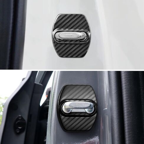 TOMALL 4Pcs Car Door Lock Latches Covers Compatible with Hyundai Sonata Elantra Santa Fe Palisade Tucson Veloster N Genesis Kona/Kona EV Azera Ioniq Stainless Steel Exterior Accessories (Black) in Saudi Arabia