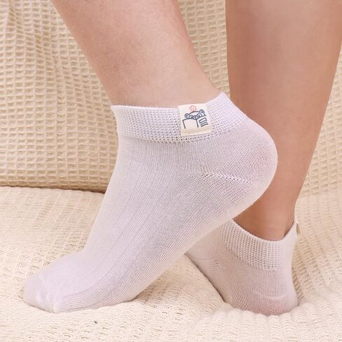 5 Pairs Women's Cute Socks Bear Graphic Printing Sock Kawaii Solid Color White Crew Socks for Women Men in Saudi Arabia
