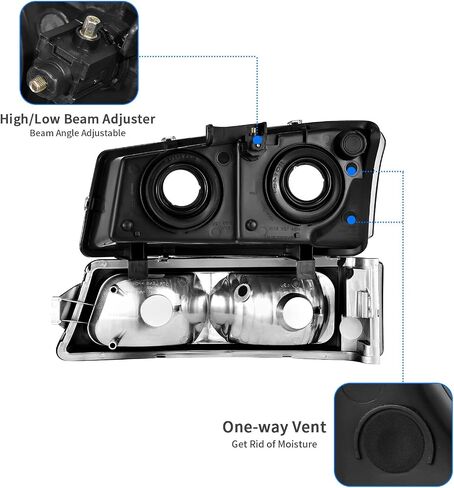 مجموعة المصابيح الأمامية والمصابيح الخلفية DWVO متوافقة مع 03-06 Chevy Silverado 1500 2500/03-06 Silverado 1500 HD 2500 HD 3500/07 Chevy Silverado Classic in Saudi Arabia