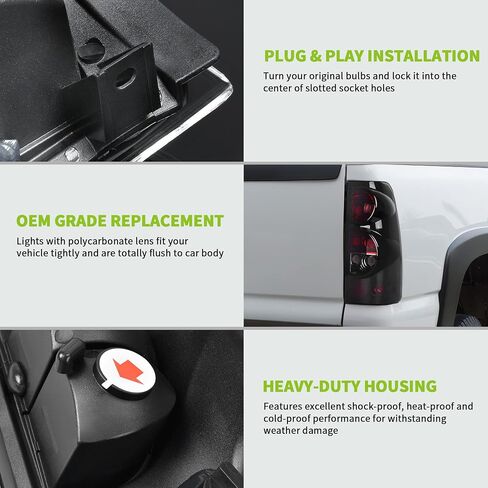 مجموعة المصابيح الأمامية والمصابيح الخلفية DWVO متوافقة مع 03-06 Chevy Silverado 1500 2500/03-06 Silverado 1500 HD 2500 HD 3500/07 Chevy Silverado Classic in Saudi Arabia