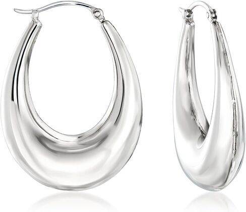 Ross-Simons Sterling Silver Graduated Hoop Earrings in Saudi Arabia