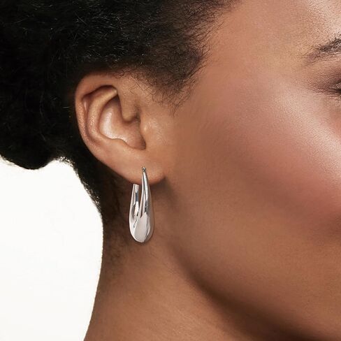 Ross-Simons Sterling Silver Graduated Hoop Earrings in Saudi Arabia