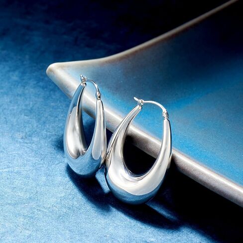 Ross-Simons Sterling Silver Graduated Hoop Earrings in Saudi Arabia