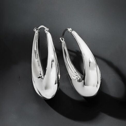 Ross-Simons Sterling Silver Graduated Hoop Earrings in Saudi Arabia