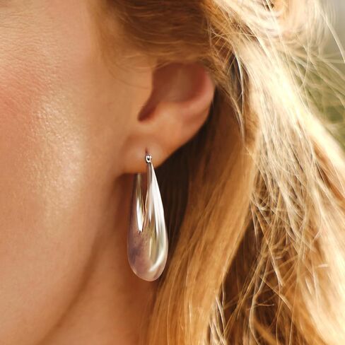 Ross-Simons Sterling Silver Graduated Hoop Earrings in Saudi Arabia