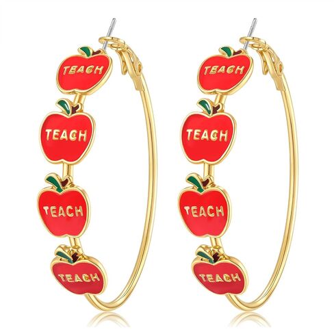 Teacher Appreciation Gifts for Women Teacher Earrings Book Pencil Hoop Earrings Back To School Jewelry Accessories Outfits in Saudi Arabia