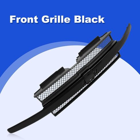 CarPartsDepot Front Grille Black Center Bar With Dark Gray Mesh Compatible With 2002-2005 Chevy Trailblazer GM1200470 10358121 in Saudi Arabia