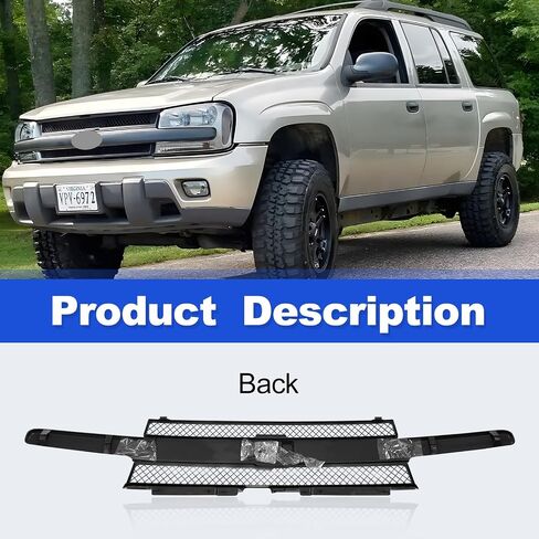 CarPartsDepot Front Grille Black Center Bar With Dark Gray Mesh Compatible With 2002-2005 Chevy Trailblazer GM1200470 10358121 in Saudi Arabia