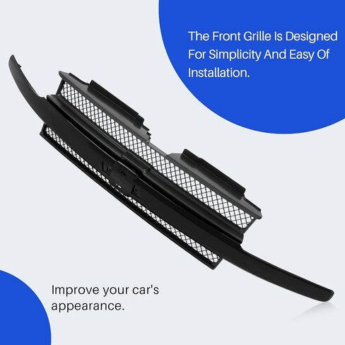 CarPartsDepot Front Grille Black Center Bar With Dark Gray Mesh Compatible With 2002-2005 Chevy Trailblazer GM1200470 10358121 in Saudi Arabia