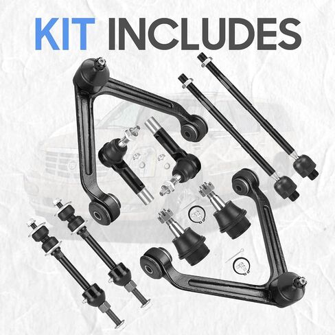 2WD 5-LUG Front Upper Control Arms w/Ball Joint Sway Bar Links Tie Rods Suspension Kit for 2002-2005 Dodge Ram 1500 2WD RWD Front Suspension Kit (10pc) in Saudi Arabia