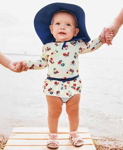 RuffleButts Sun Protective Hat - Periwinkle Blue - 0-6m in Saudi Arabia