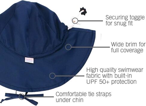 RuffleButts Sun Protective Hat - Periwinkle Blue - 0-6m in Saudi Arabia