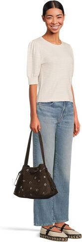 Madewell Suede Drawstring Shoulder-Eyelet, Dark Carob in Saudi Arabia
