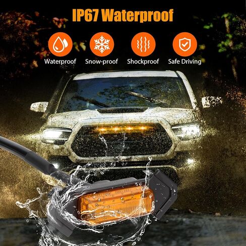 4PCS LED Lights for 2016-2023 Aftermarket Toyota Tacoma TRD PRO Grille with Harness & Fuse (Smoked Surface White Light) in Saudi Arabia
