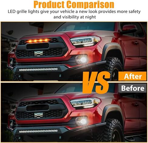 4PCS LED Lights for 2016-2023 Aftermarket Toyota Tacoma TRD PRO Grille with Harness & Fuse (Smoked Surface White Light) in Saudi Arabia