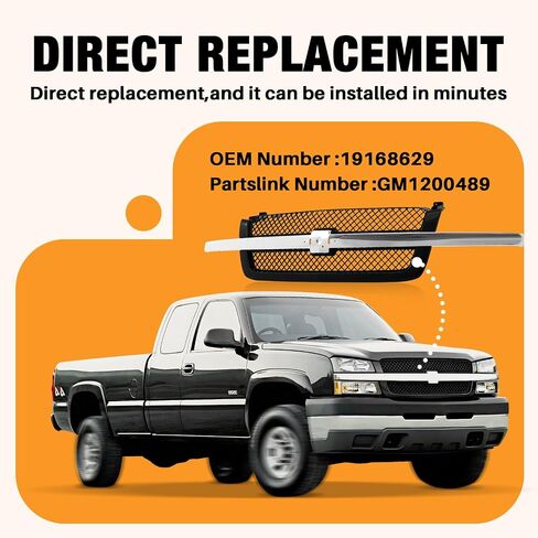 CarPartsDepot Front Grille All Chrome With Insert Compatible With Chevrolet 2003-2007 Silverado 1500 2500 3500 in Saudi Arabia