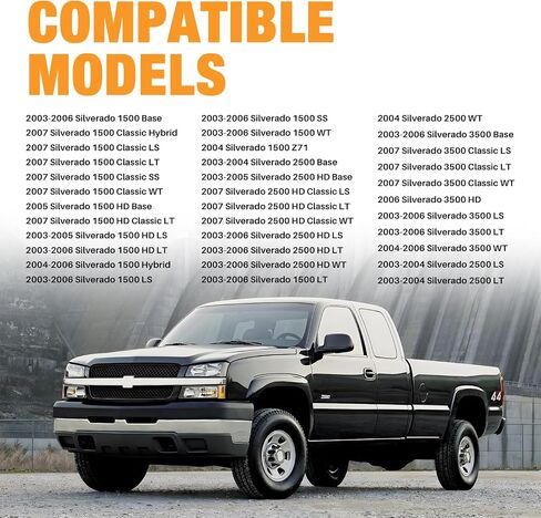 CarPartsDepot Front Grille All Chrome With Insert Compatible With Chevrolet 2003-2007 Silverado 1500 2500 3500 in Saudi Arabia