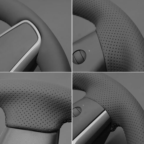 MEWANT Car Steering Wheel Cover for Tesla Model 3 2017-2020 Tesla Model Y 2020-2021 Hand-Stitched Microfiber Leather Car Steering Wrap in Saudi Arabia
