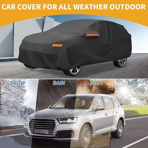 Car Cover Waterproof All Weather Sun Rain Protection Full Exterior Cover for Lexus RX Black with Left Side Zippers in Saudi Arabia